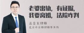 老婆出轨，有证据，我要离婚，法院咋判