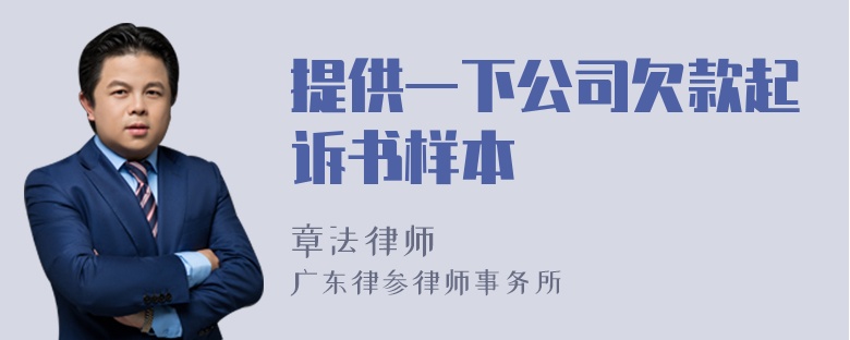 提供一下公司欠款起诉书样本