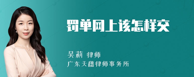 罚单网上该怎样交