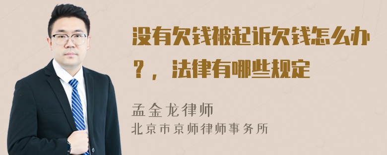 没有欠钱被起诉欠钱怎么办？，法律有哪些规定