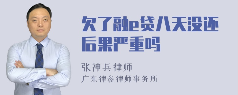 欠了融e贷八天没还后果严重吗