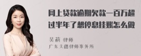 网上贷款逾期欠款一百万超过半年了想停息挂账怎么做