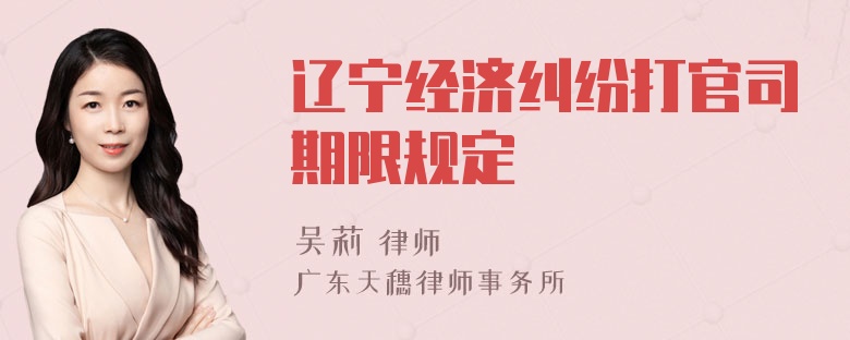 辽宁经济纠纷打官司期限规定