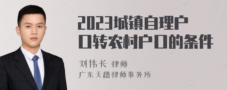 2023城镇自理户口转农村户口的条件