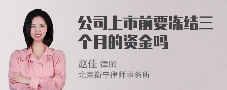 公司上市前要冻结三个月的资金吗