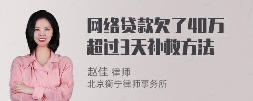 网络贷款欠了40万超过3天补救方法