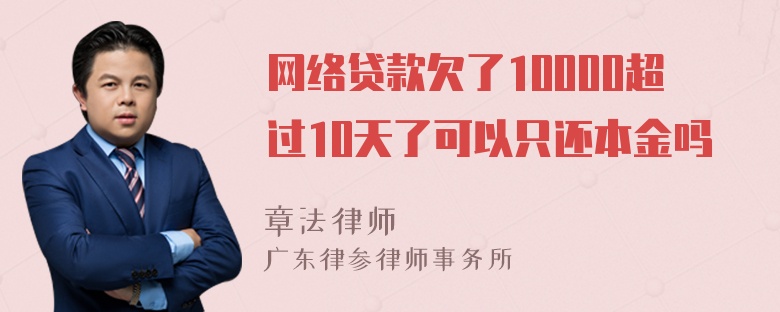 网络贷款欠了10000超过10天了可以只还本金吗