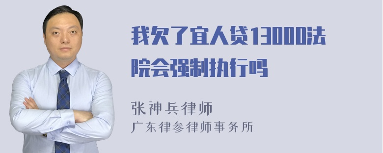 我欠了宜人贷13000法院会强制执行吗