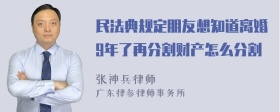 民法典规定朋友想知道离婚9年了再分割财产怎么分割