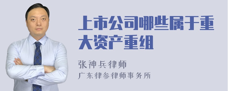 上市公司哪些属于重大资产重组