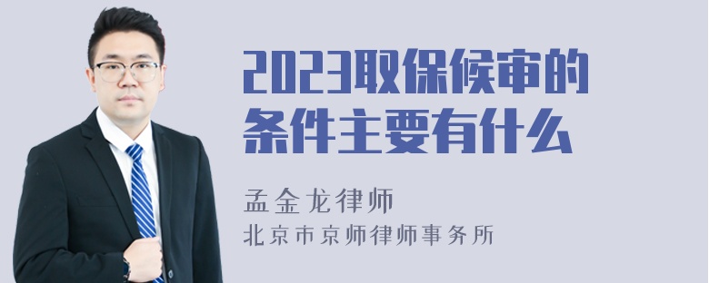 2023取保候审的条件主要有什么