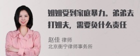 姐姐受到家庭暴力。弟弟去打姐夫，需要负什么责任