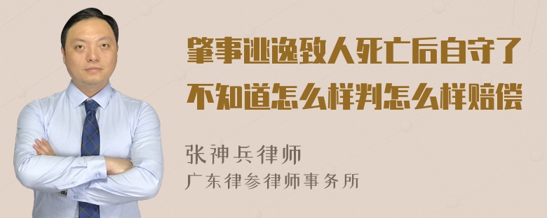 肇事逃逸致人死亡后自守了不知道怎么样判怎么样赔偿