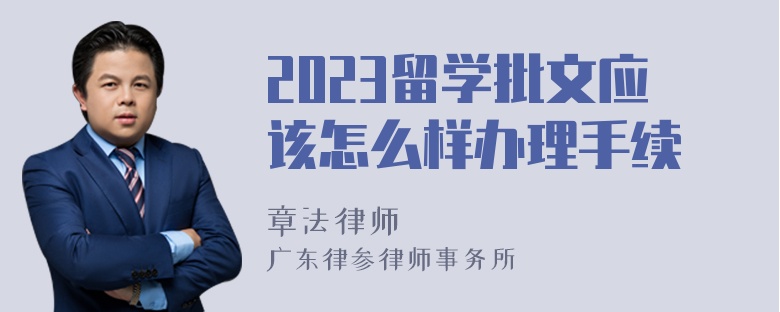 2023留学批文应该怎么样办理手续