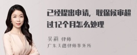 已经提出申请，取保候审超过12个月怎么处理