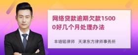 网络贷款逾期欠款15000好几个月处理办法