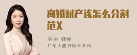 离婚财产该怎么分割范X