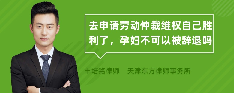 去申请劳动仲裁维权自己胜利了，孕妇不可以被辞退吗