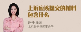 上诉应该提交的材料包含什么