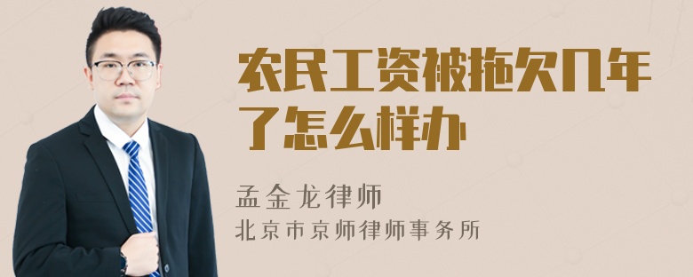 农民工资被拖欠几年了怎么样办