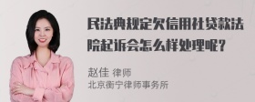 民法典规定欠信用社贷款法院起诉会怎么样处理呢？