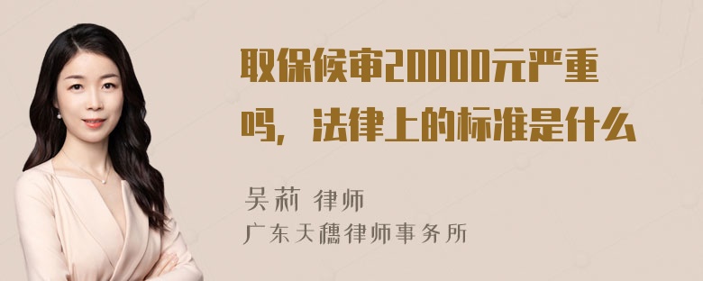 取保候审20000元严重吗，法律上的标准是什么