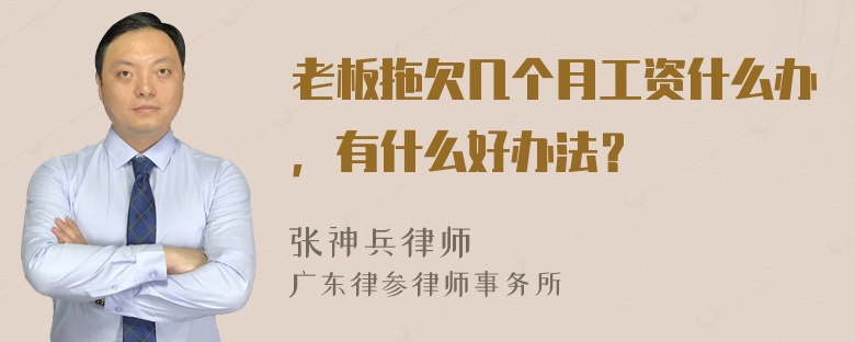 老板拖欠几个月工资什么办，有什么好办法？