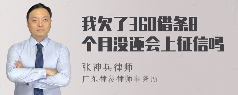 我欠了360借条8个月没还会上征信吗