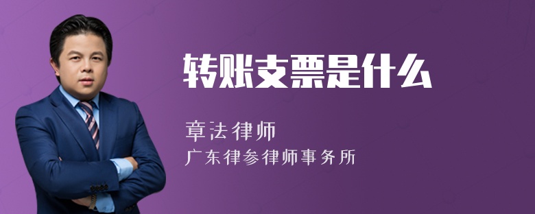 转账支票是什么