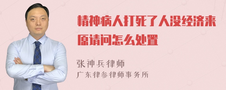 精神病人打死了人没经济来原请问怎么处置