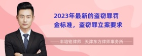 2023年最新的盗窃罪罚金标准，盗窃罪立案要求