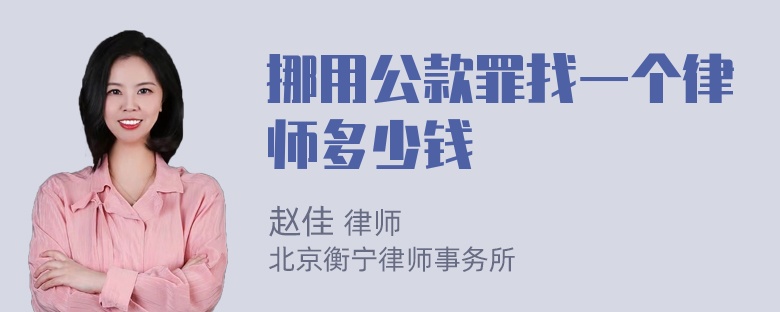 挪用公款罪找一个律师多少钱