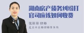 湖南房产债务纠纷打官司应该如何收费