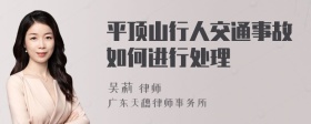 平顶山行人交通事故如何进行处理