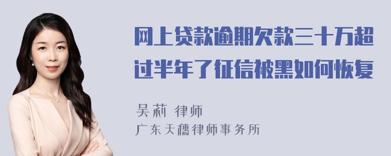 网上贷款逾期欠款三十万超过半年了征信被黑如何恢复