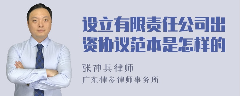 设立有限责任公司出资协议范本是怎样的