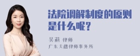 法院调解制度的原则是什么呢？