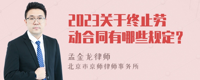 2023关于终止劳动合同有哪些规定？