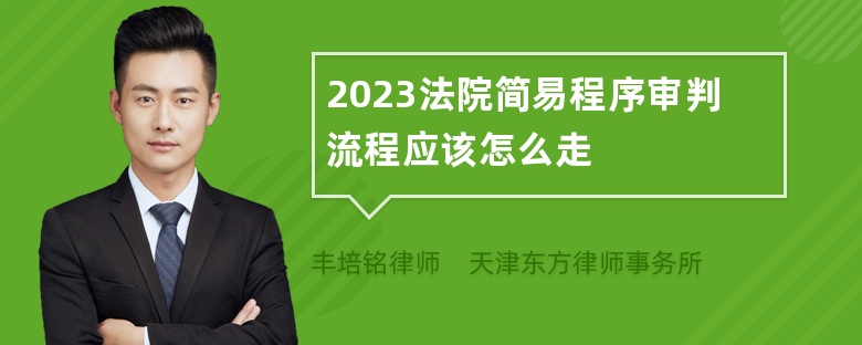 2023法院简易程序审判流程应该怎么走