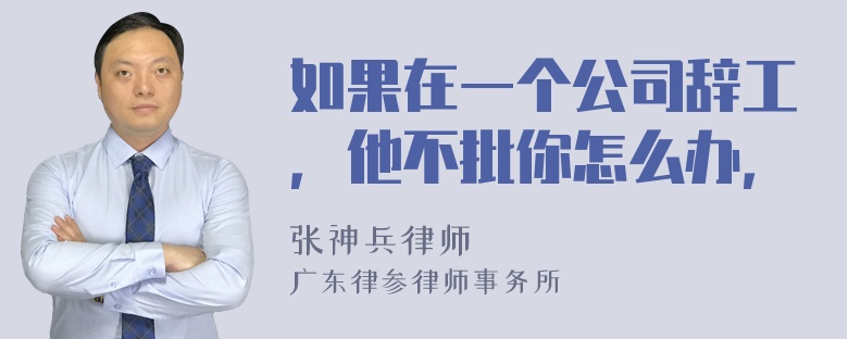 如果在一个公司辞工，他不批你怎么办，