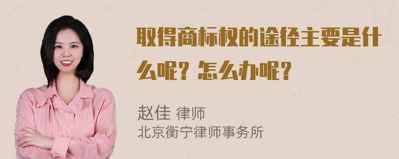 取得商标权的途径主要是什么呢？怎么办呢？