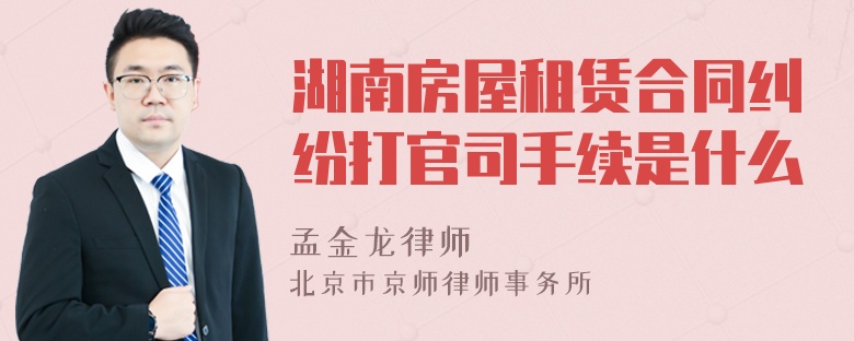 湖南房屋租赁合同纠纷打官司手续是什么