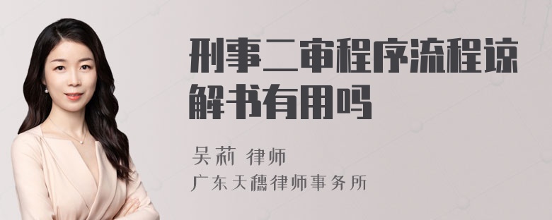 刑事二审程序流程谅解书有用吗