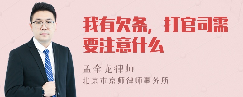 我有欠条，打官司需要注意什么