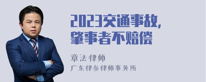 2023交通事故，肇事者不赔偿