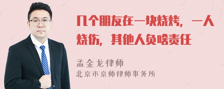 几个朋友在一块烧烤，一人烧伤，其他人负啥责任