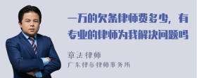 一万的欠条律师费多少，有专业的律师为我解决问题吗