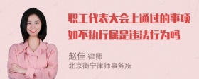 职工代表大会上通过的事项如不执行属是违法行为吗