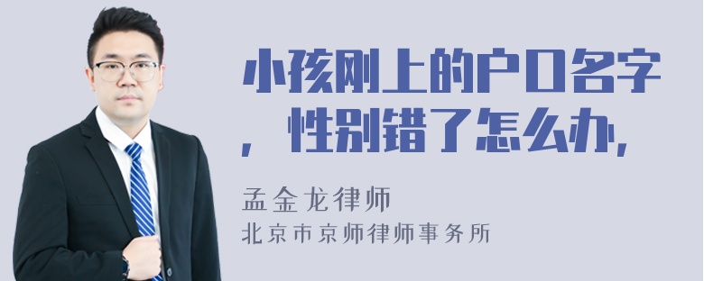 小孩刚上的户口名字，性别错了怎么办，