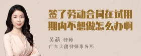 签了劳动合同在试用期内不想做怎么办啊